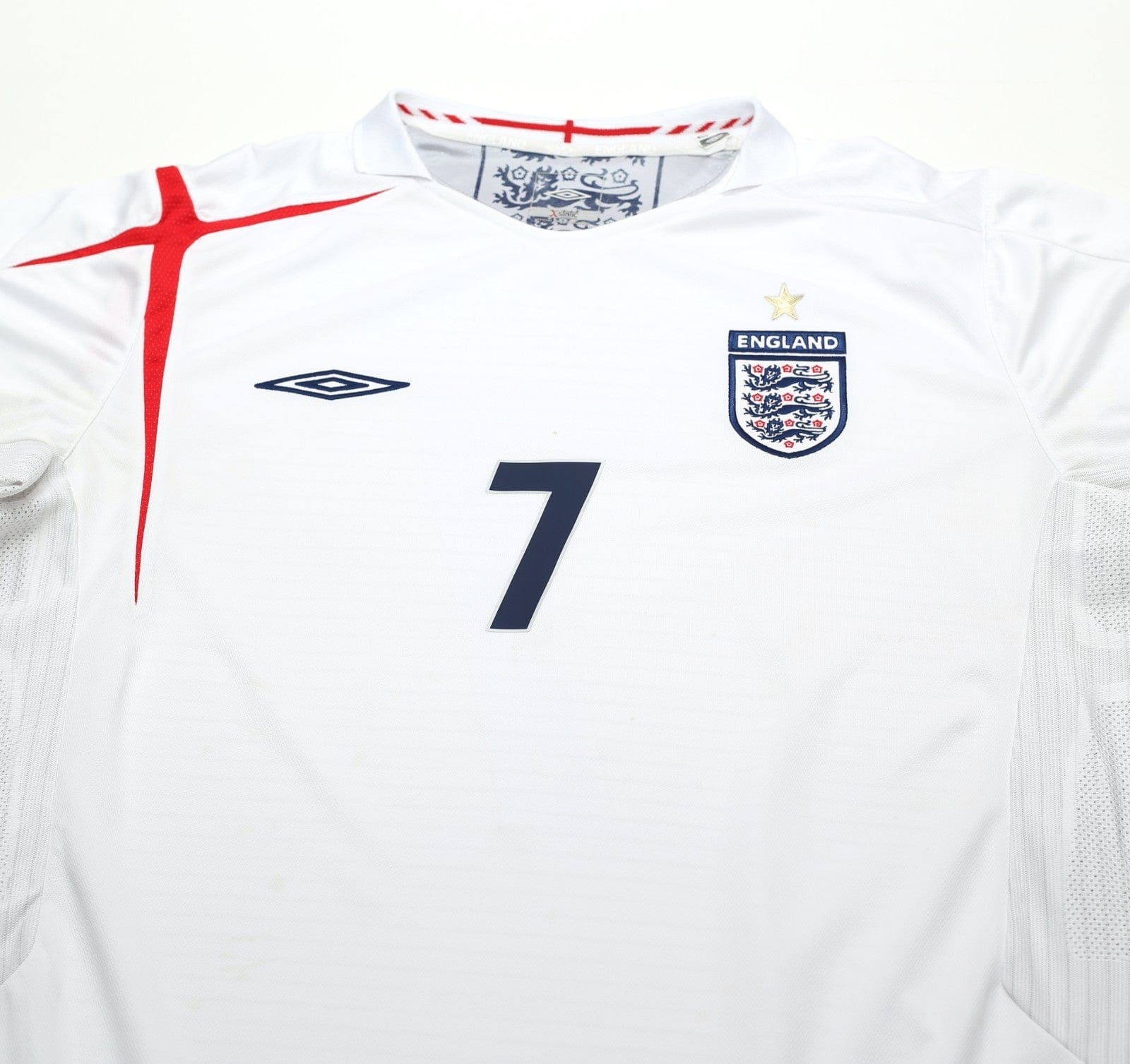2005/07 BECKHAM #7 England Vintage Umbro Home Football Shirt (XL) WC 2006