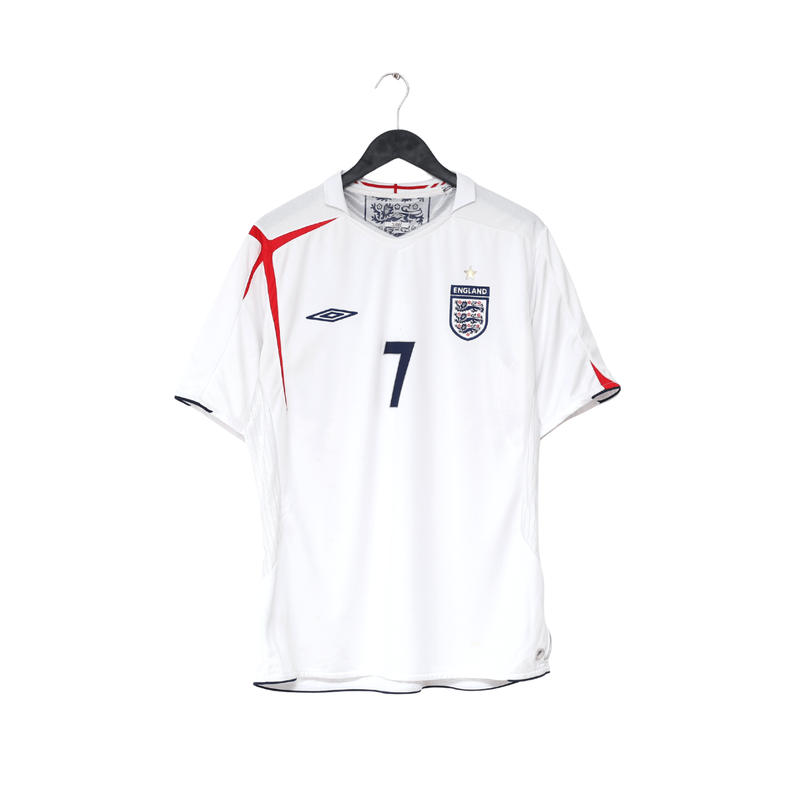2005/07 BECKHAM #7 England Vintage Umbro Home Football Shirt (XL) WC 2006