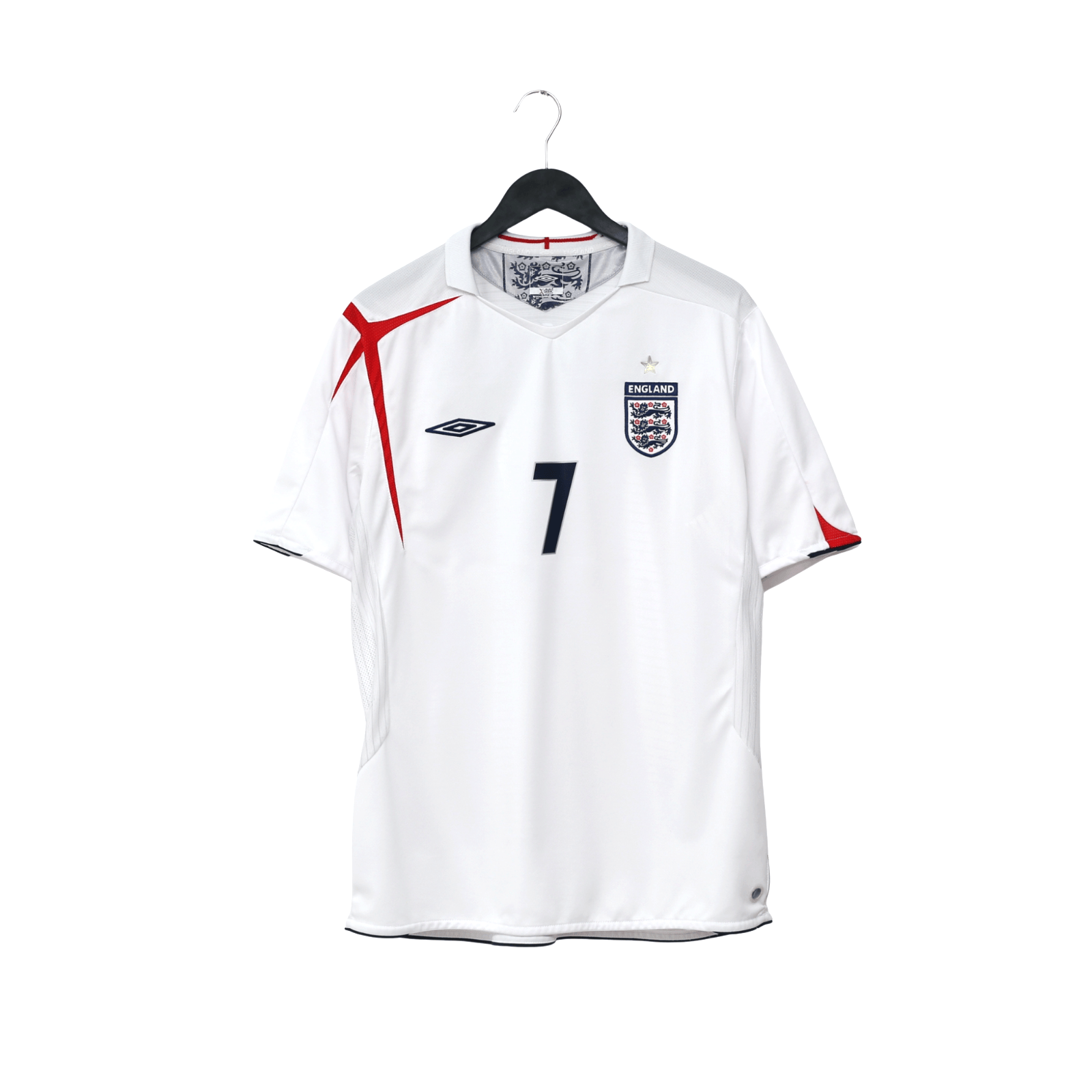 2005/07 Beckham #7 England Vintage Umbro Home Football Shirt (XL) WC 2006
