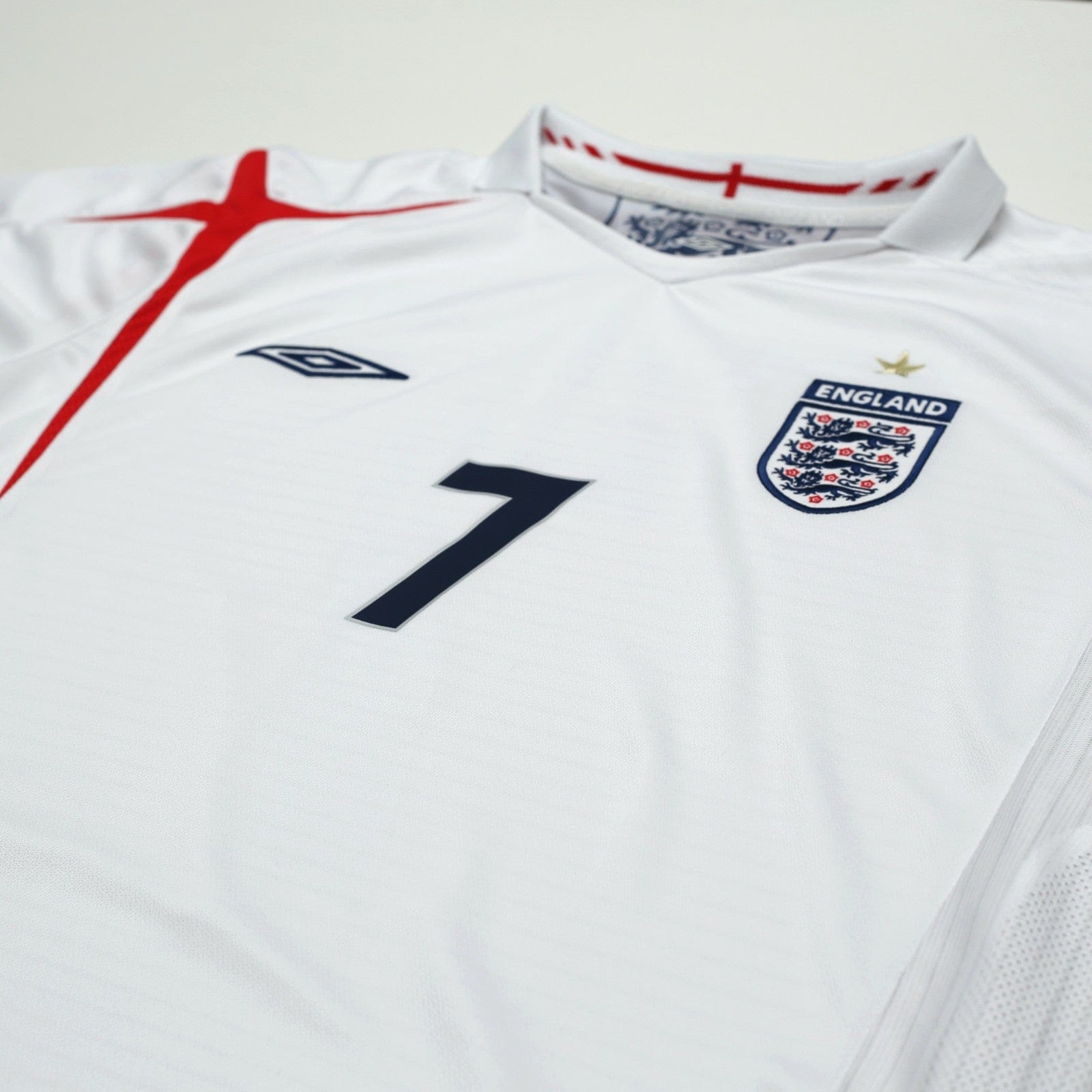 2005/07 Beckham #7 England Vintage Umbro Home Football Shirt (XL) WC 2006