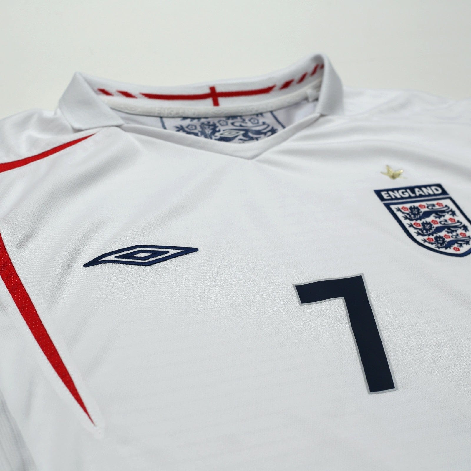2005/07 Beckham #7 England Vintage Umbro Home Football Shirt (XL) WC 2006