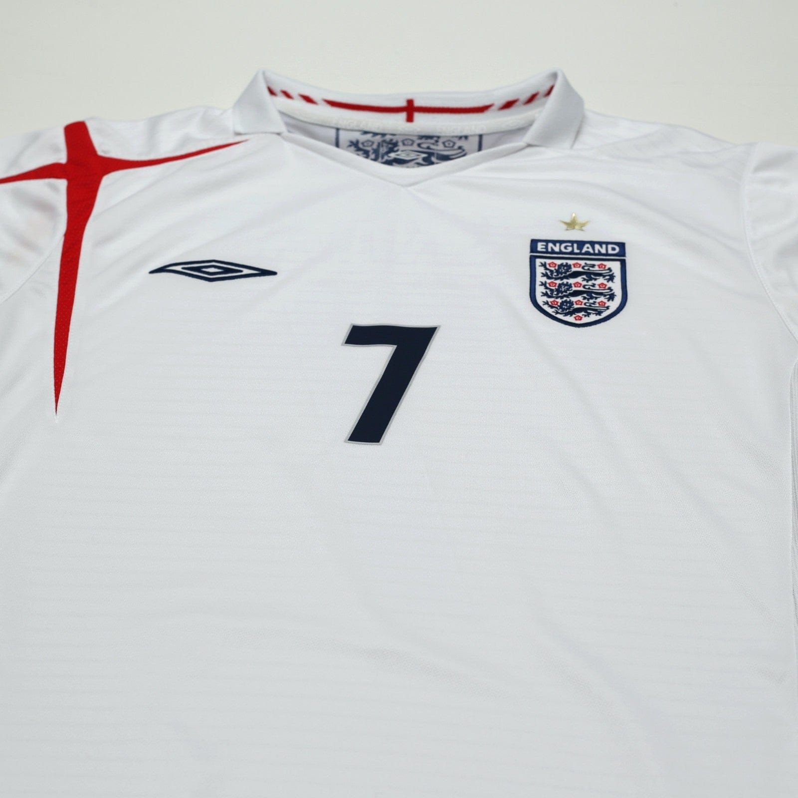 2005/07 Beckham #7 England Vintage Umbro Home Football Shirt (XL) WC 2006
