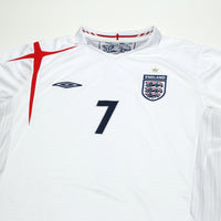 2005/07 Beckham #7 England Vintage Umbro Home Football Shirt (XL) WC 2006