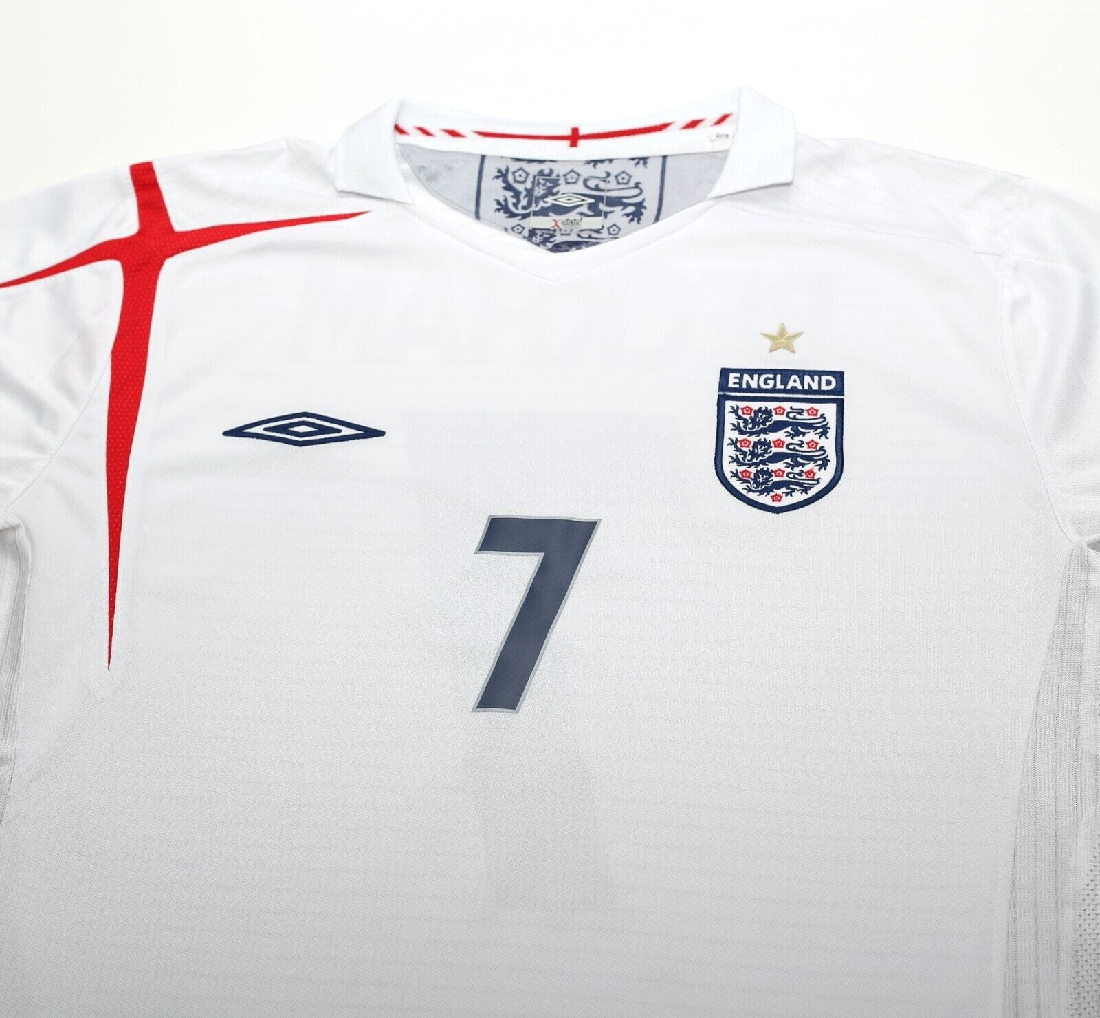 2005/07 BECKHAM #7 England Vintage Umbro Home Football Shirt (XL) WC 2006