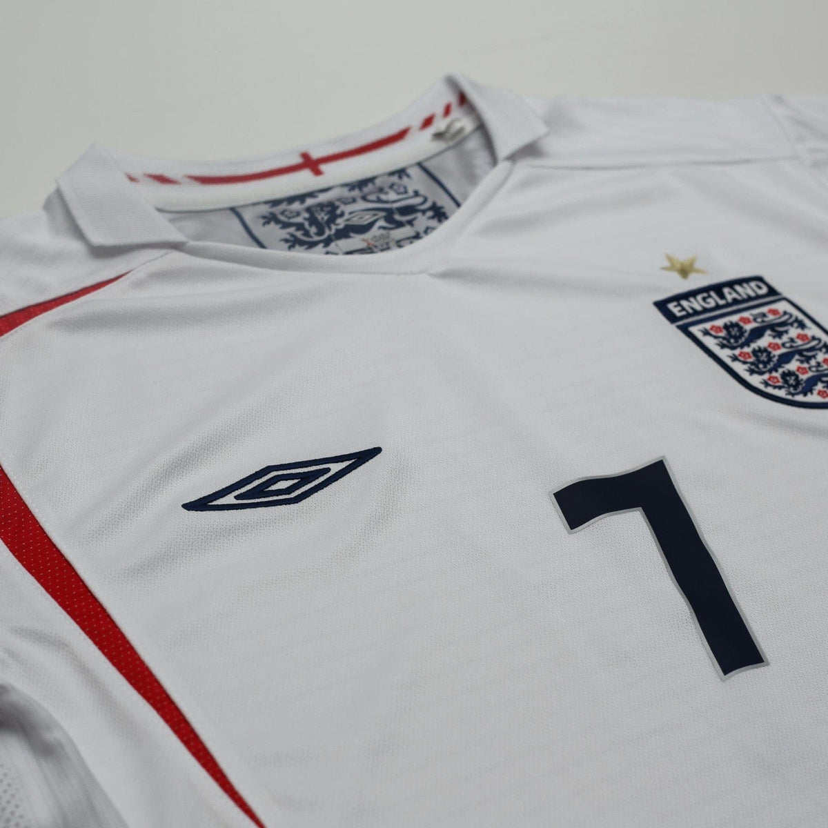 2005/07 Beckham #7 England Vintage Umbro Home Football Shirt (XL) World Cup 2006