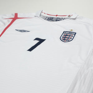 2005/07 Beckham #7 England Vintage Umbro Home Football Shirt (XL) World Cup 2006