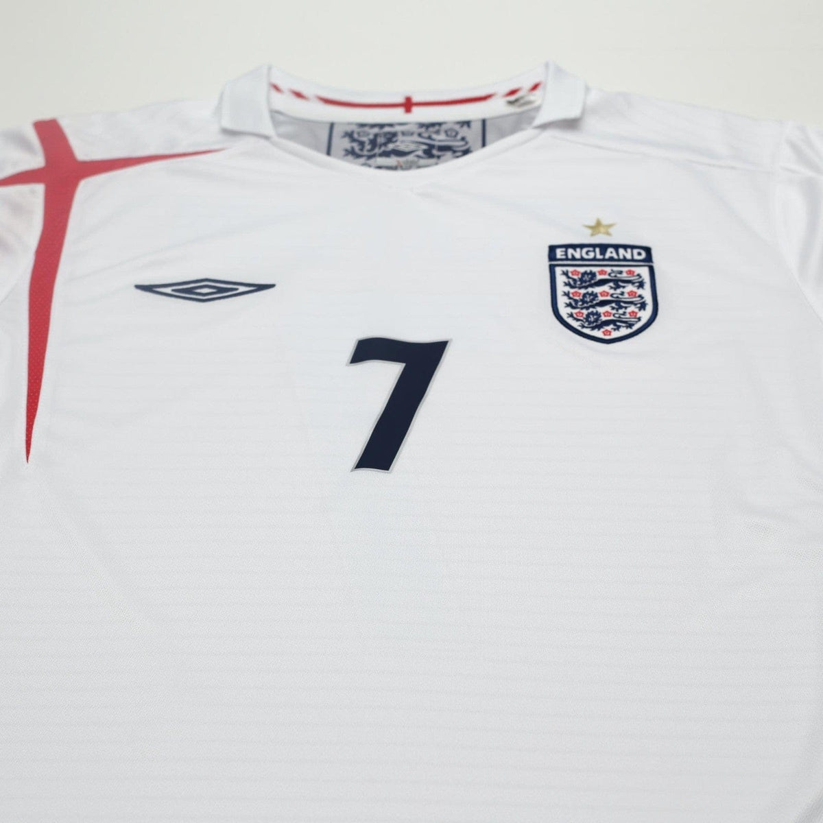 2005/07 Beckham #7 England Vintage Umbro Home Football Shirt (XL) World Cup 2006