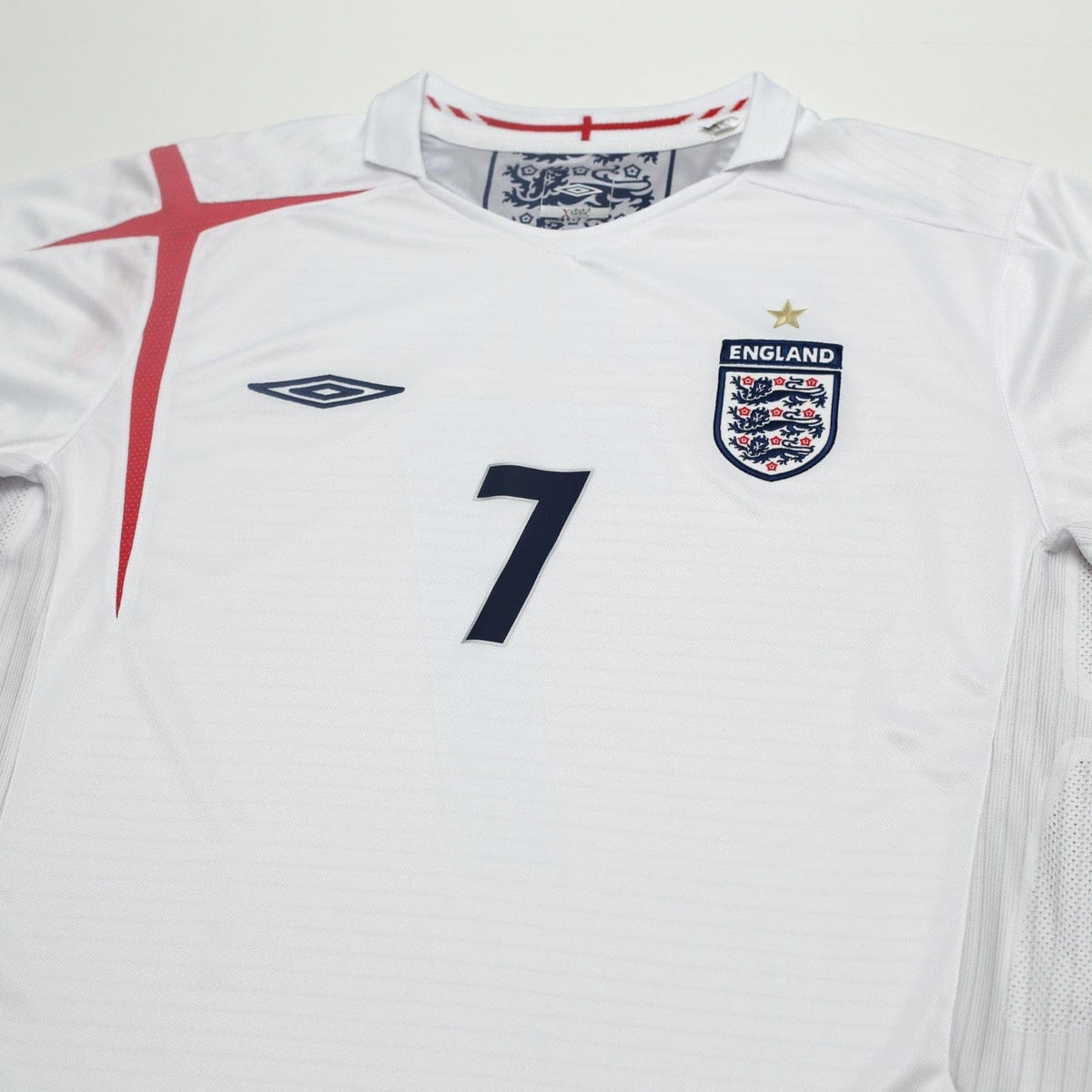 2005/07 Beckham #7 England Vintage Umbro Home Football Shirt (XL) World Cup 2006