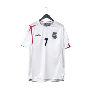 2005/07 Beckham #7 England Vintage Umbro Home Football Shirt (XL) World Cup 2006