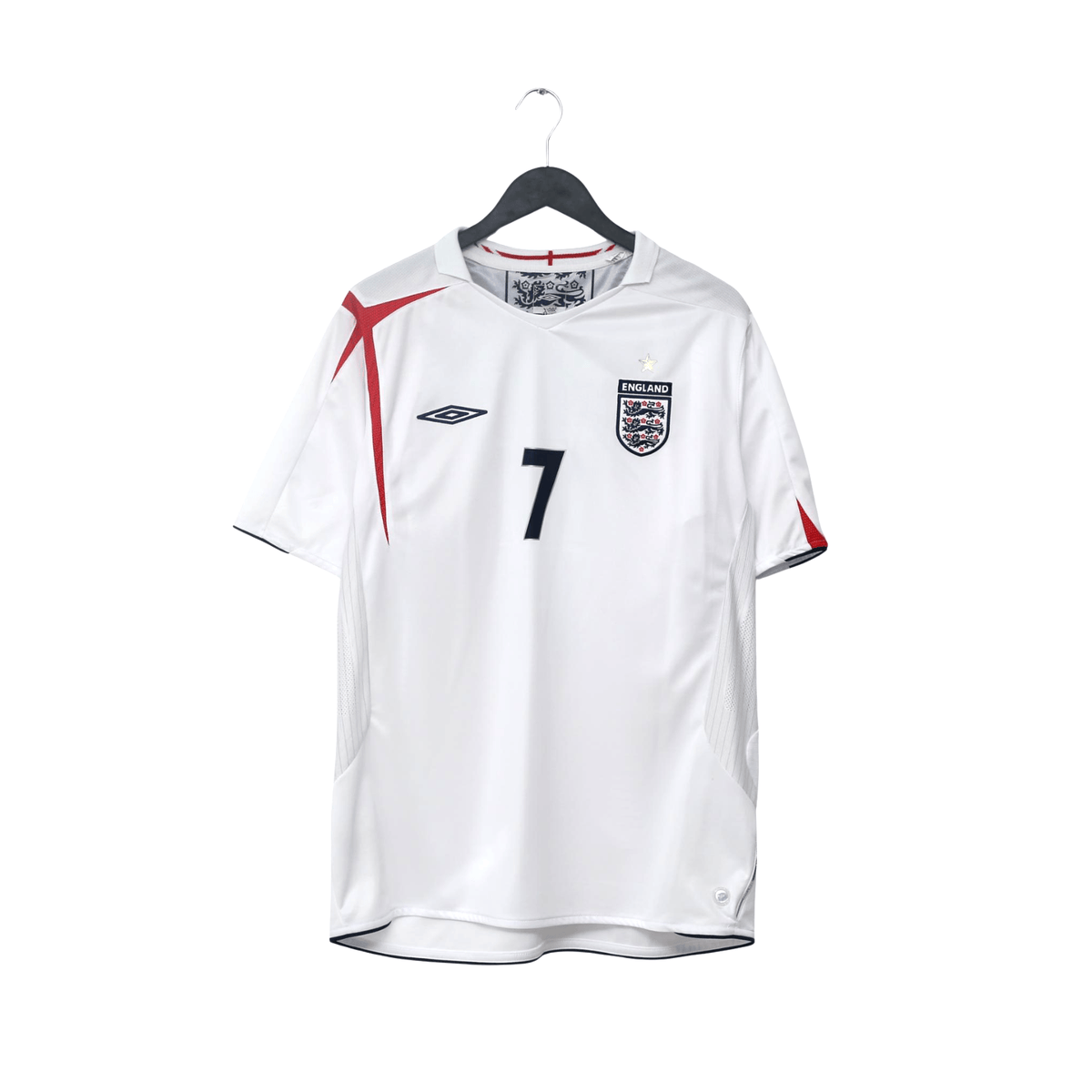 2005/07 Beckham #7 England Vintage Umbro Home Football Shirt (XL) World Cup 2006