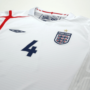 2005/07 Gerrard #4 England Vintage Umbro Home Football Shirt (L) WC 2006