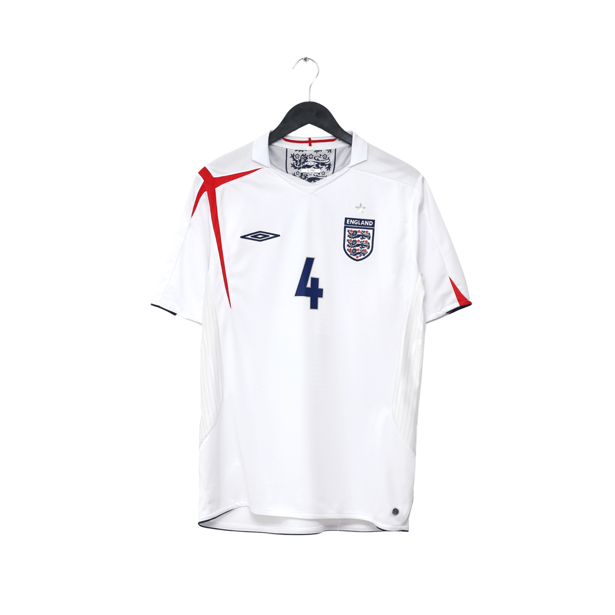 2005/07 Gerrard #4 England Vintage Umbro Home Football Shirt (L) WC 2006