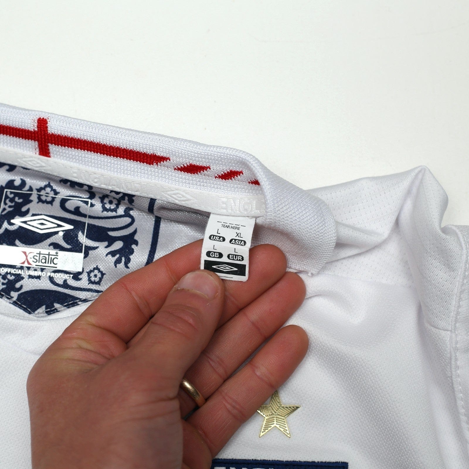 2005/07 Gerrard #4 England Vintage Umbro Home Football Shirt (L) WC 2006