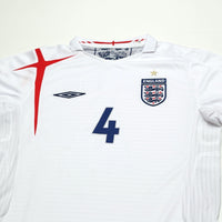 2005/07 Gerrard #4 England Vintage Umbro Home Football Shirt (M) WC 2006