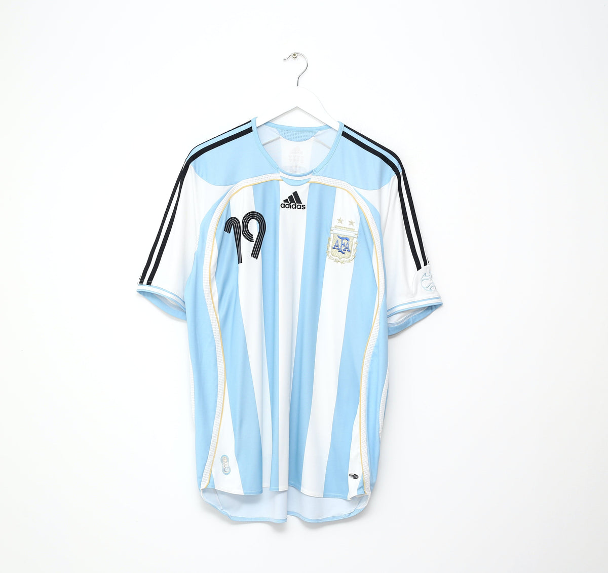 2005/07 MESSI #19 Argentina Vintage adidas Home Football Shirt (L) WC 2006