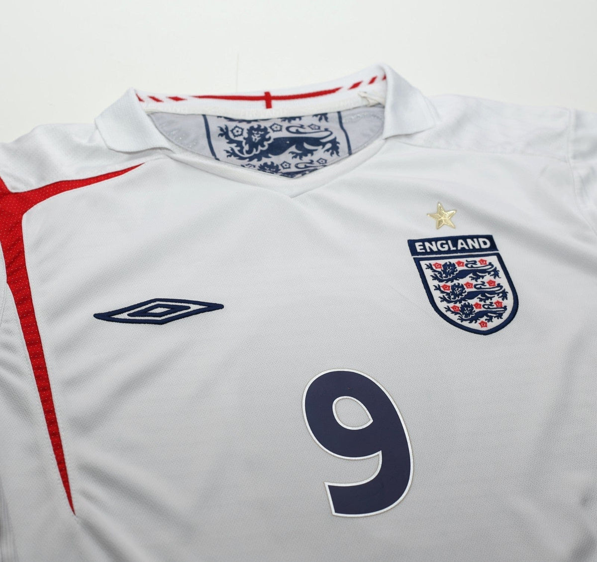 2005/07 ROONEY #9 England Vintage Umbro Home Football Shirt (L) World Cup 2006