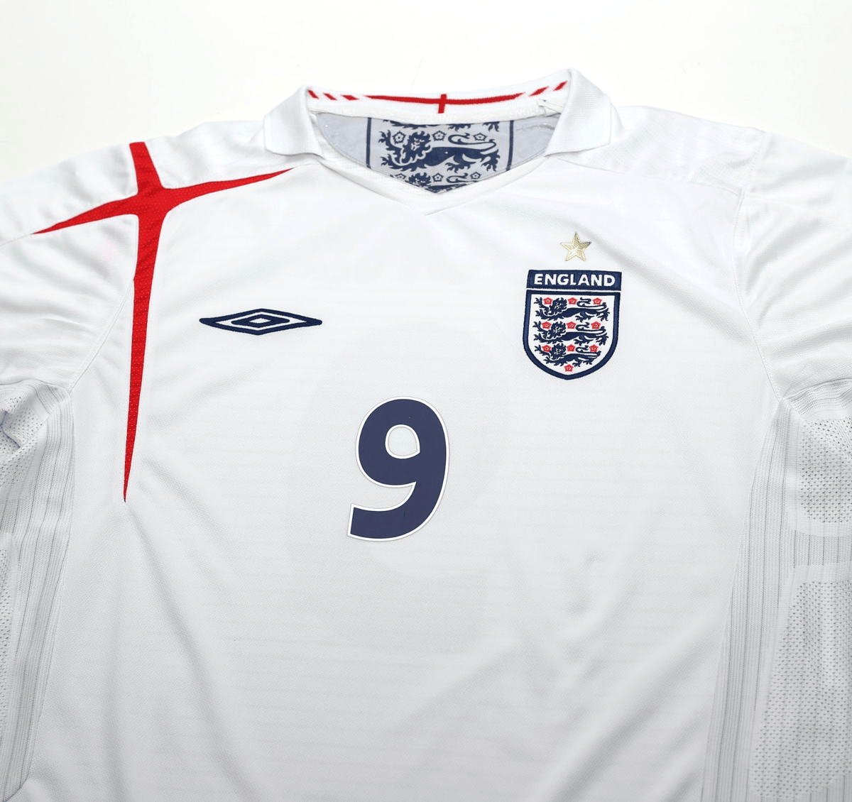 2005/07 ROONEY #9 England Vintage Umbro Home Football Shirt (L) World Cup 2006