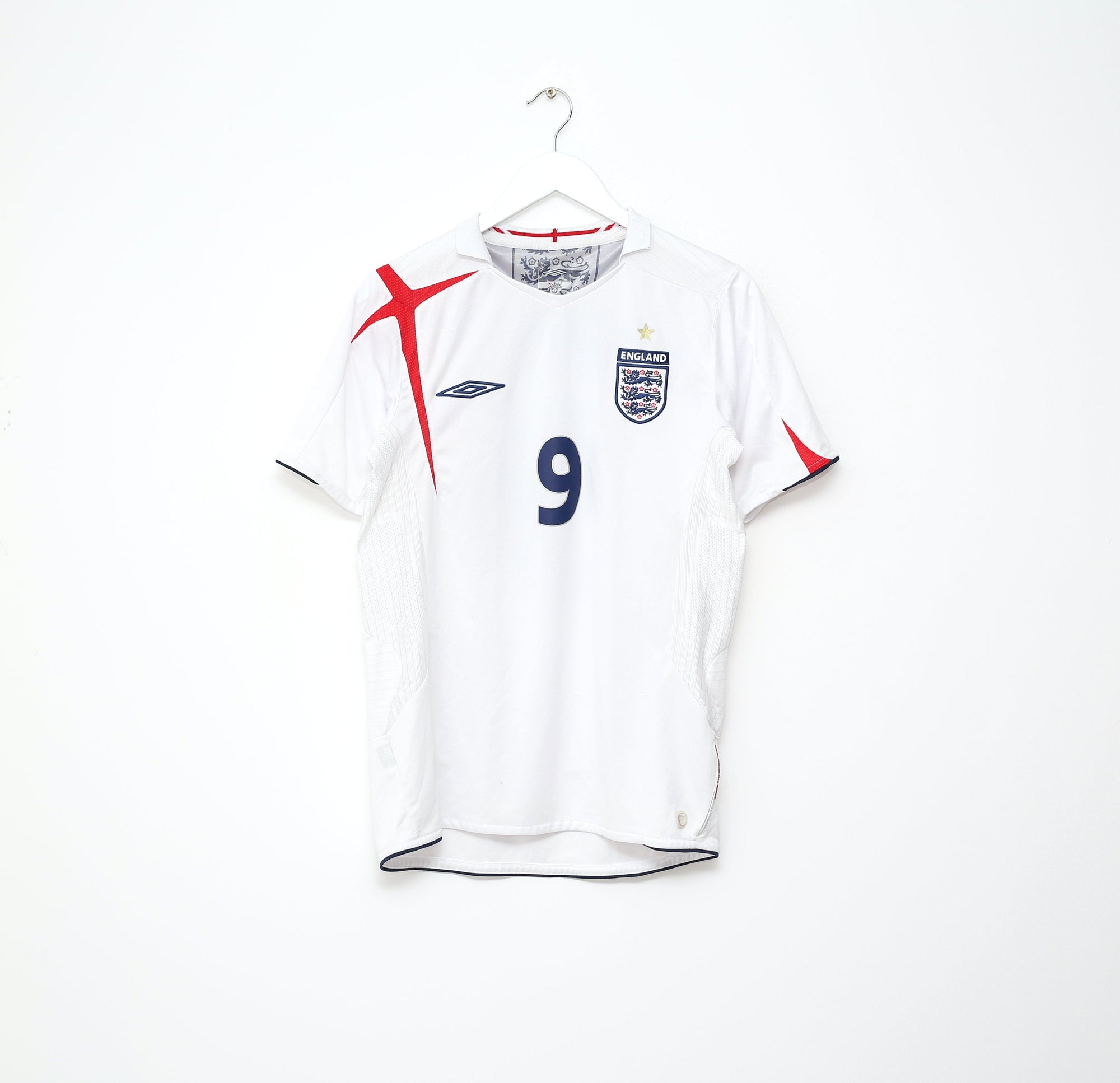 2005/07 ROONEY #9 England Vintage Umbro Home Football Shirt (S) WC 2006