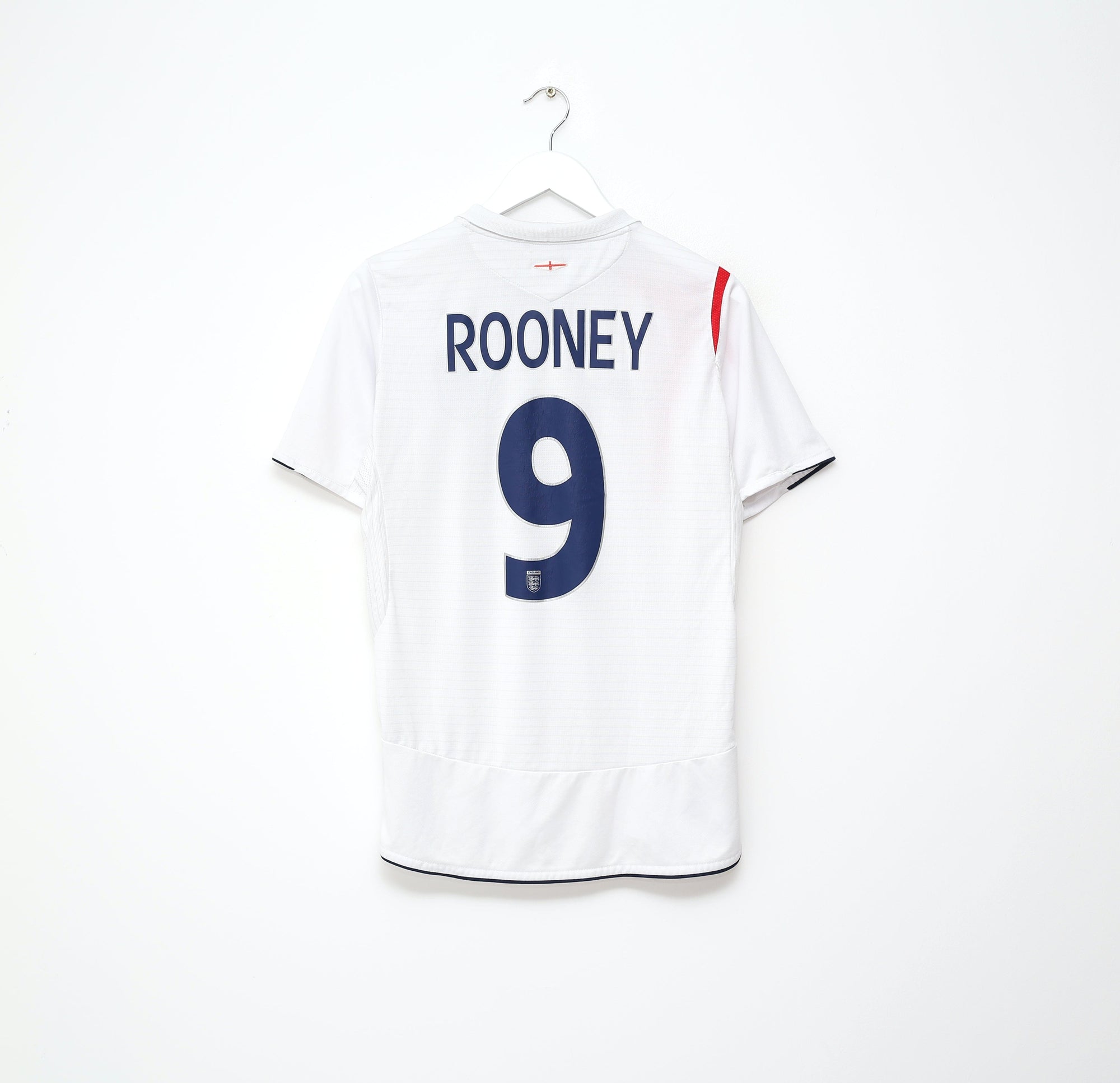 2005/07 ROONEY #9 England Vintage Umbro Home Football Shirt (S) WC 2006