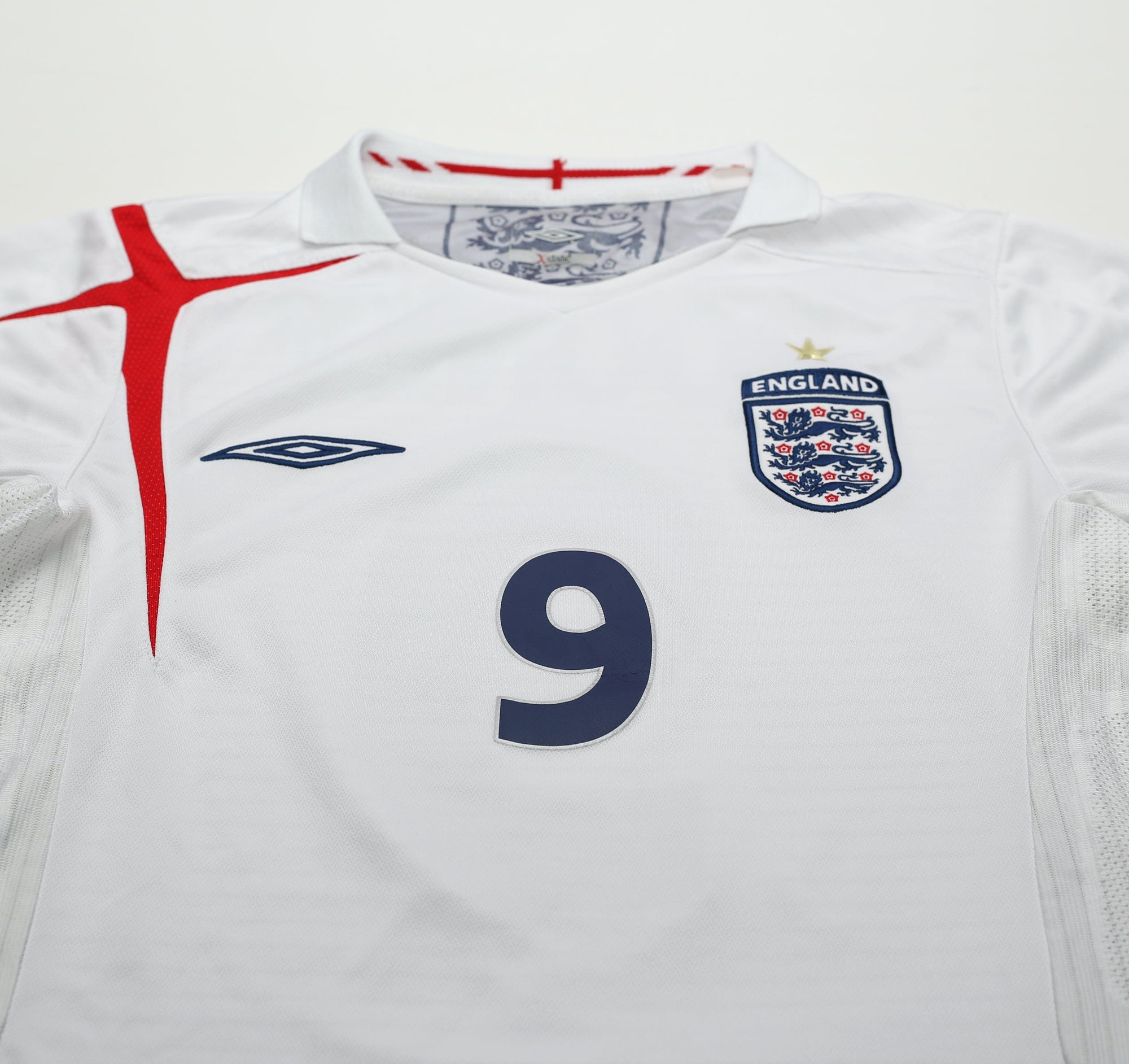 2005/07 ROONEY #9 England Vintage Umbro Home Football Shirt (S) WC 2006