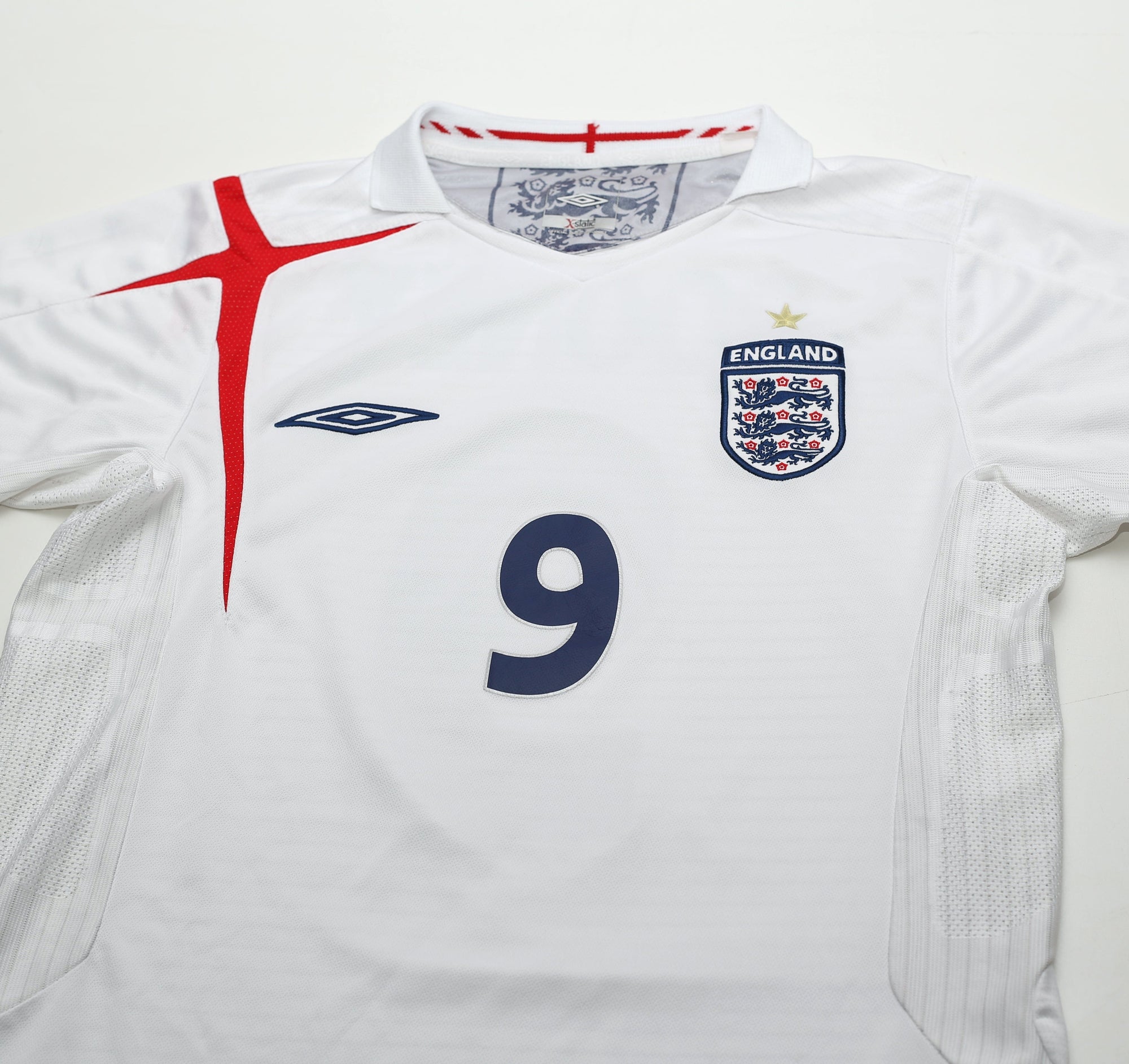 2005/07 ROONEY #9 England Vintage Umbro Home Football Shirt (S) WC 2006