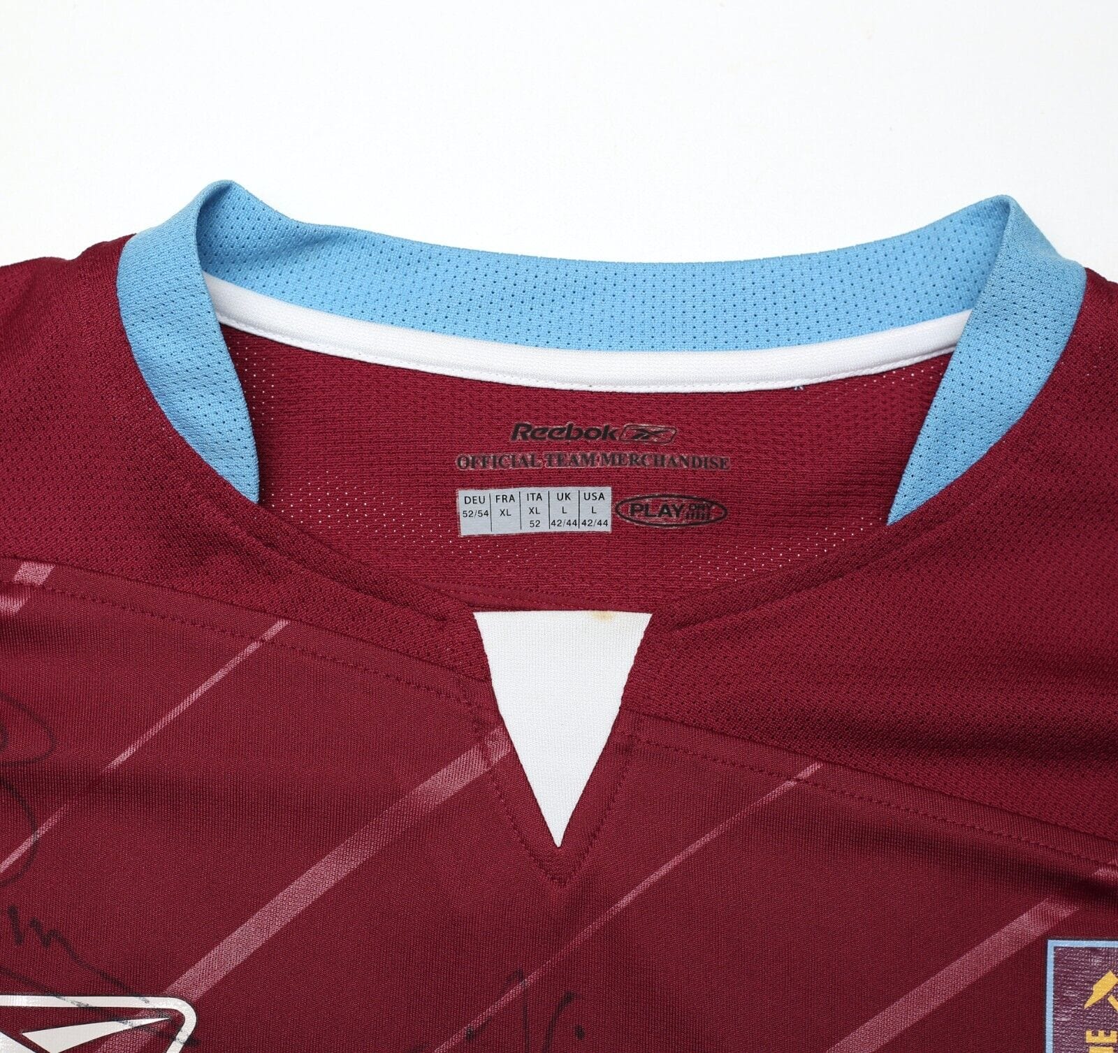 2005/07 TEVEZ #32 West Ham Vintage Reebok Football Shirt (L) SQUAD SIGNED