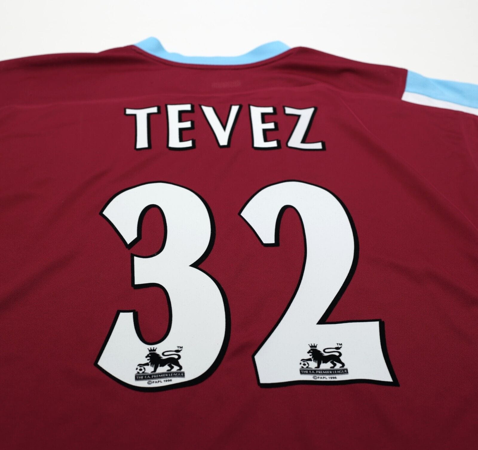 2005/07 TEVEZ #32 West Ham Vintage Reebok Home Football Shirt (XL)