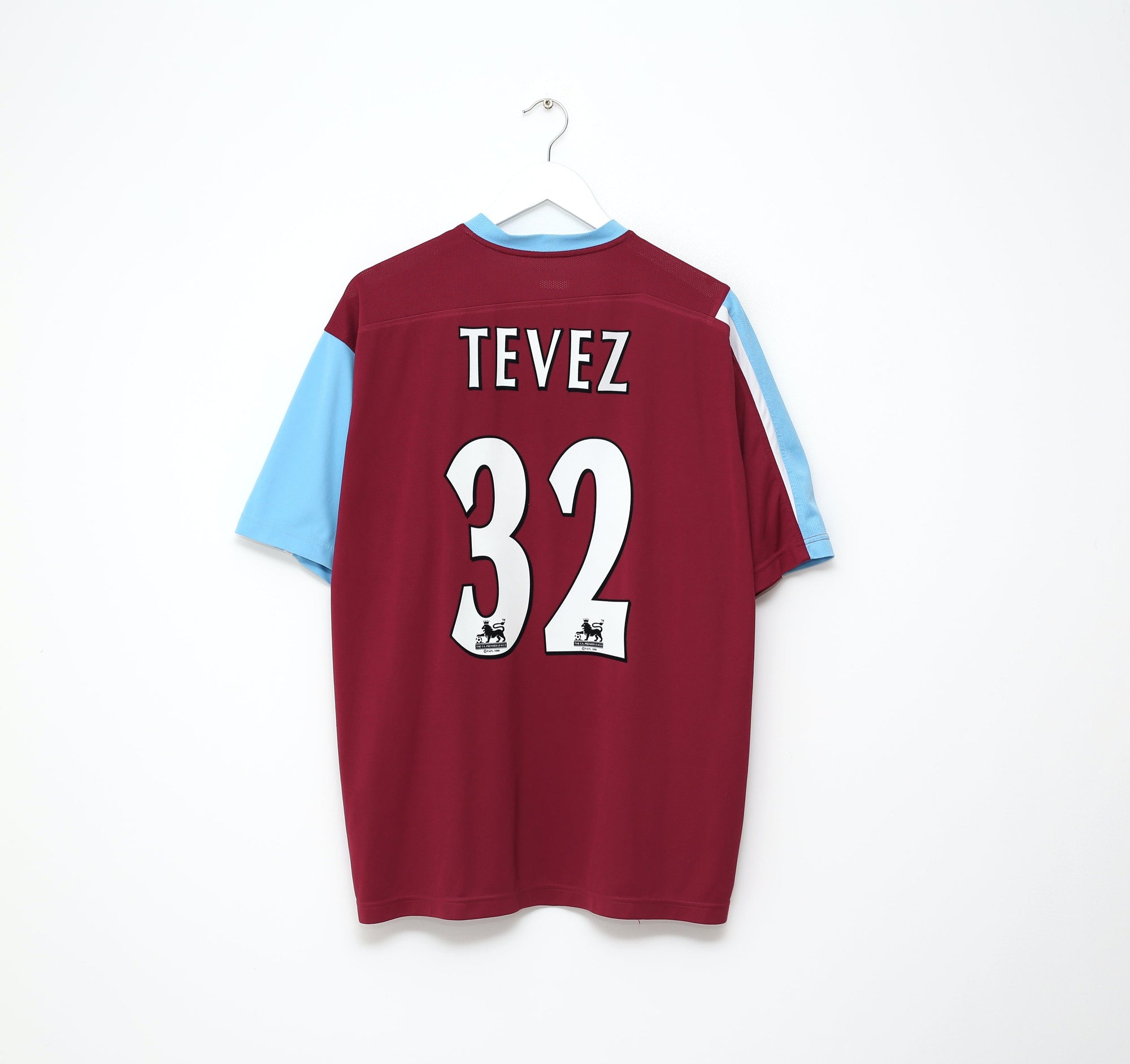 2005/07 TEVEZ #32 West Ham Vintage Reebok Home Football Shirt (XL)