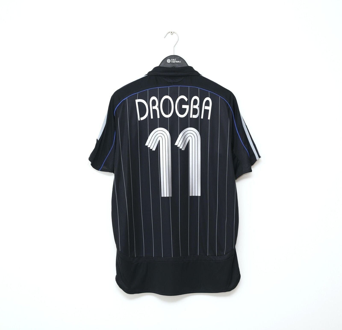 2006/07 DROGBA #11 Chelsea Vintage adidas UCL Away Football Shirt Jersey (M)