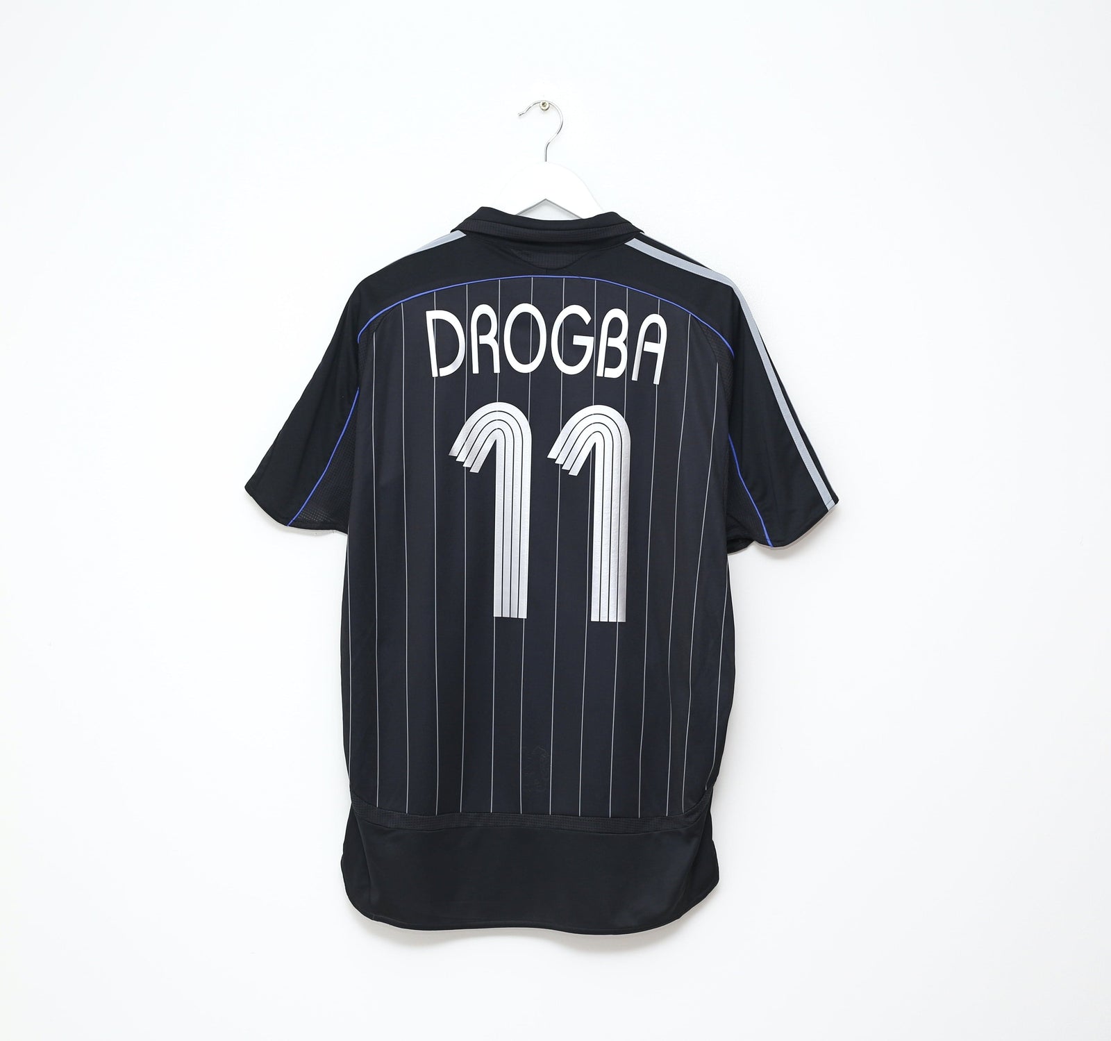 2006/07 DROGBA #11 Chelsea Vintage adidas UCL Away Football Shirt Jersey (M)