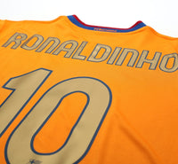 2006/07 RONALDINHO #10 Barcelona Vintage Nike Away Football Shirt Jersey (L)
