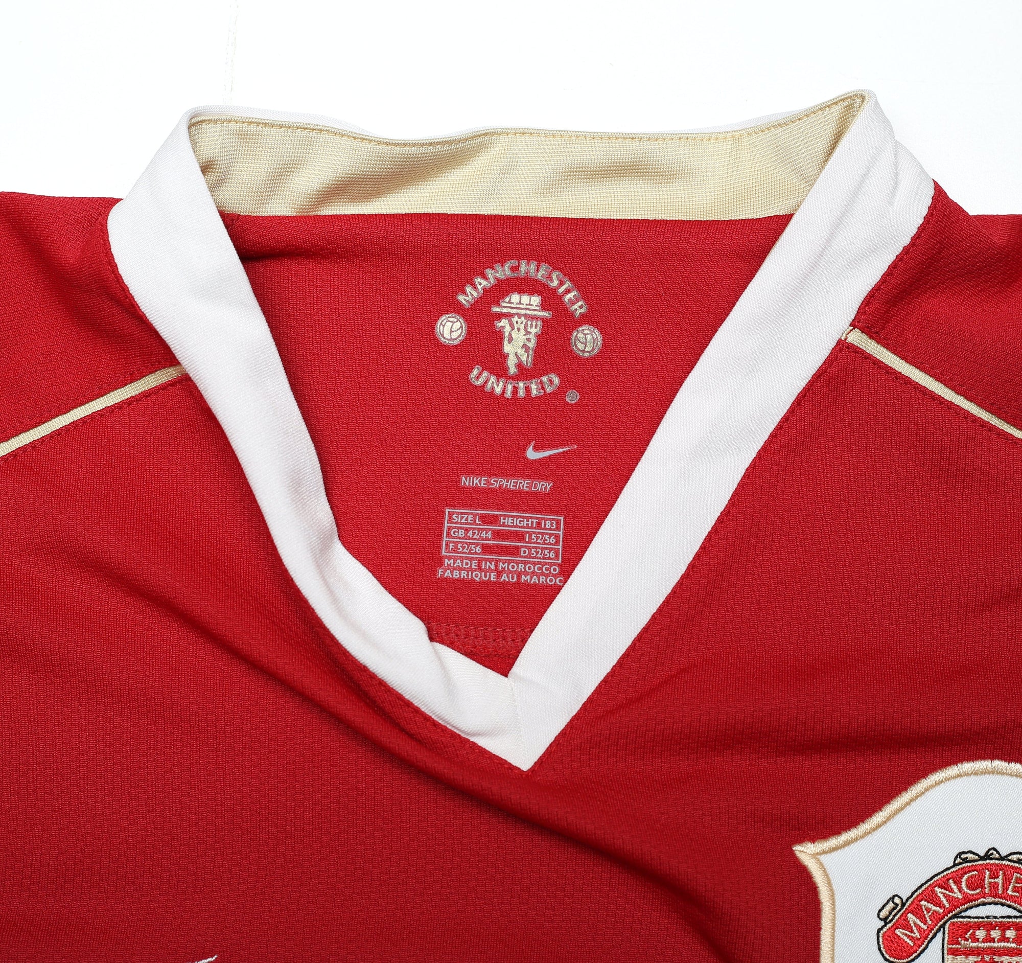 2006/07 RONALDO #7 Manchester United Vintage Nike Home Football Shirt (L)