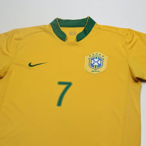 2006/08 Adriano #7 Brazil Vintage Nike Home Football Shirt (M) World Cup 06