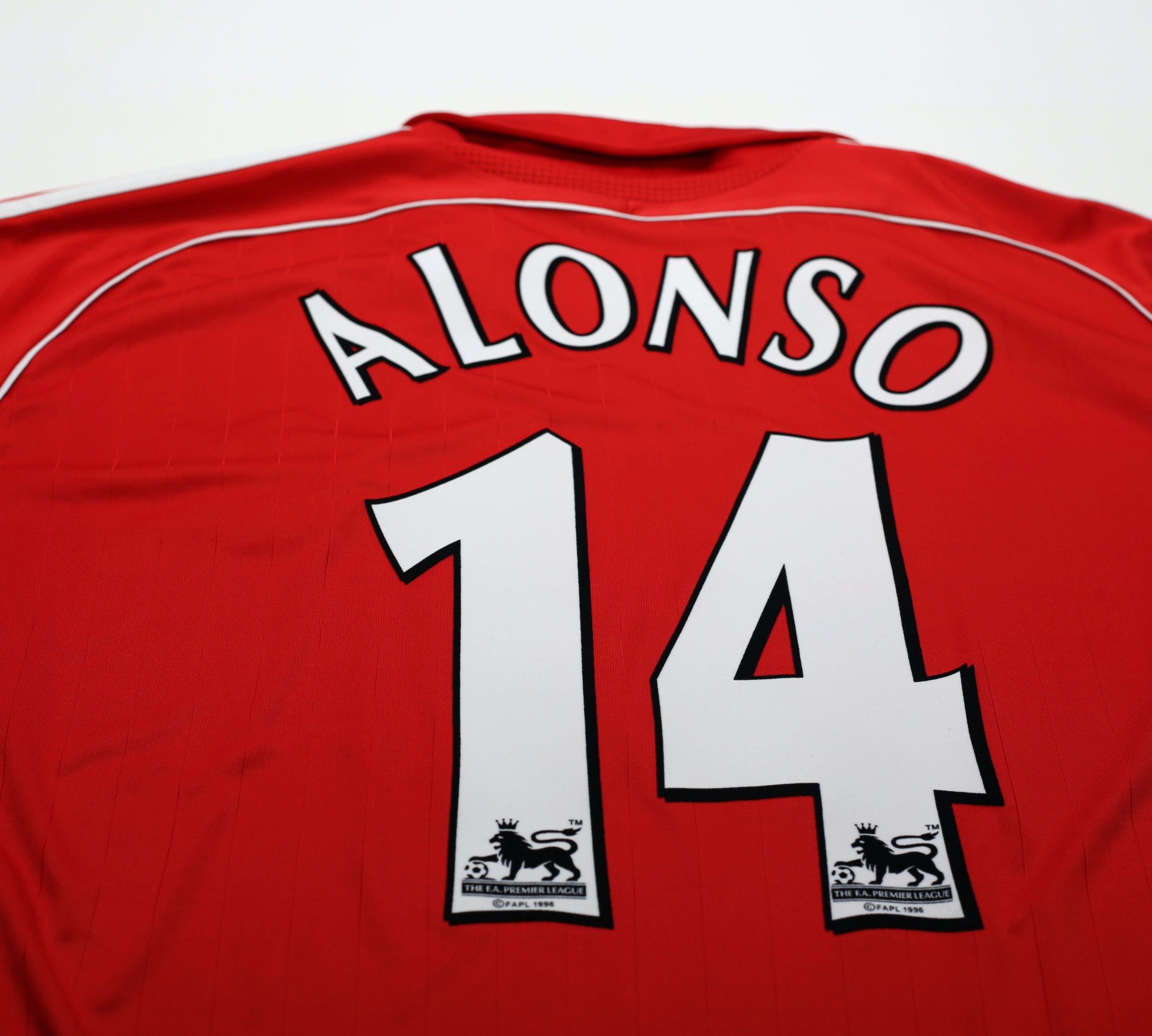 2006/08 ALONSO #14 Liverpool Vintage adidas Home Football Shirt (XXL)