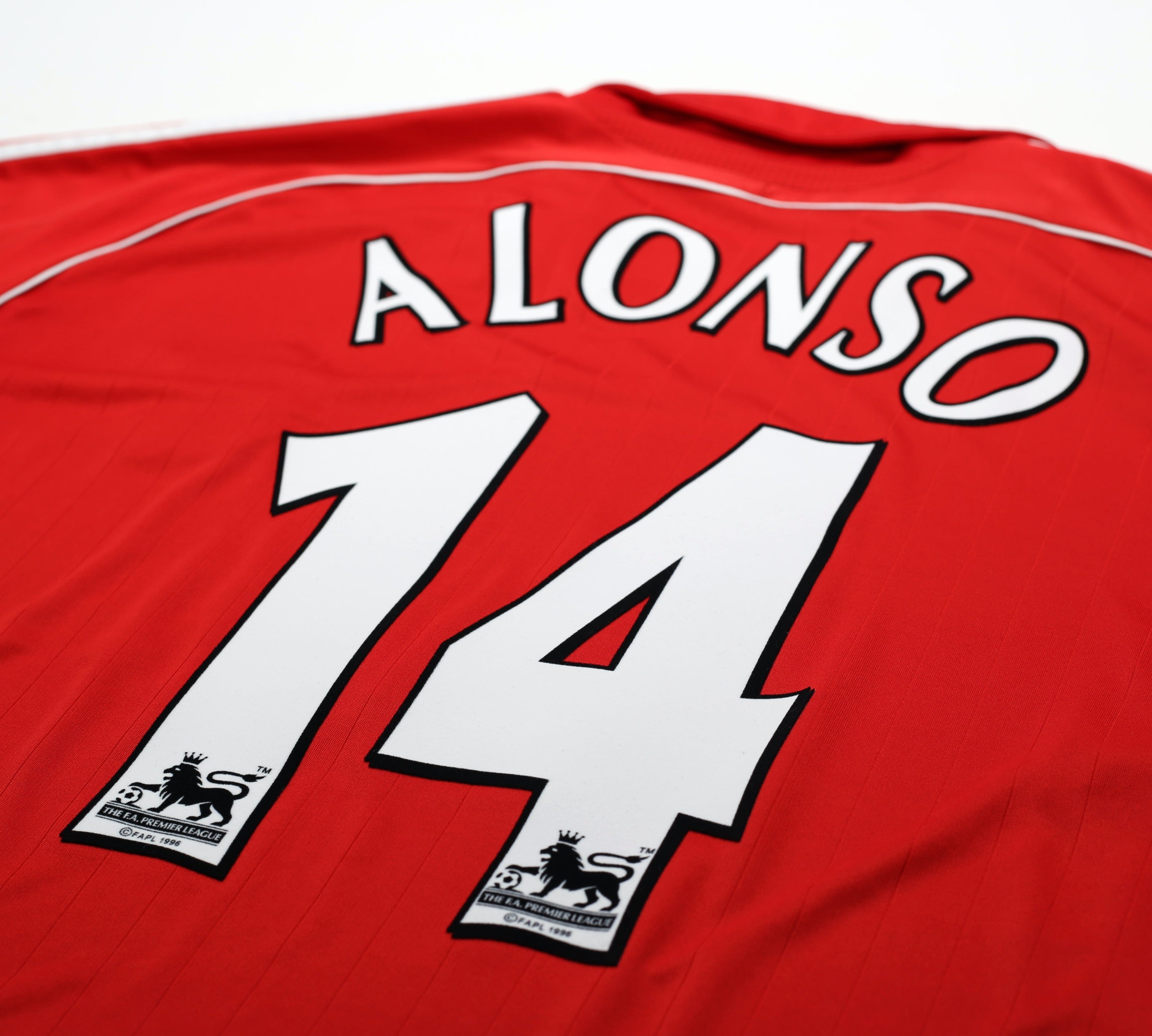 2006/08 ALONSO #14 Liverpool Vintage adidas Home Football Shirt (XXL)