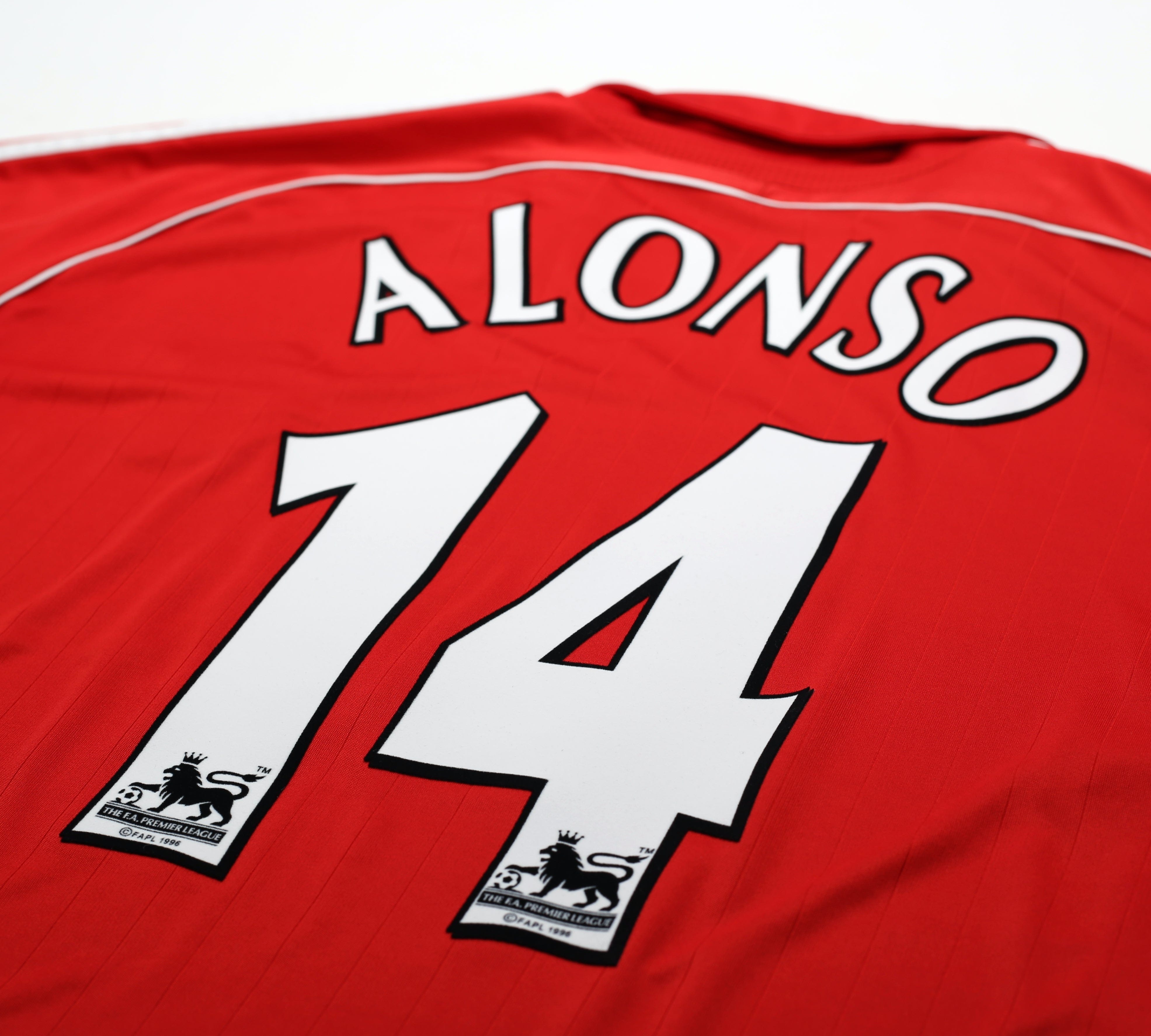 2006/08 ALONSO #14 Liverpool Vintage adidas Home Football Shirt (XXL)