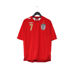 2006/08 BECKHAM #7 England Vintage Umbro Away Football Shirt (L)