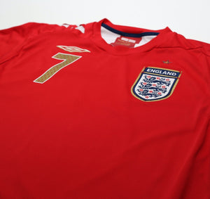 2006/08 BECKHAM #7 England Vintage Umbro Away Football Shirt (L)