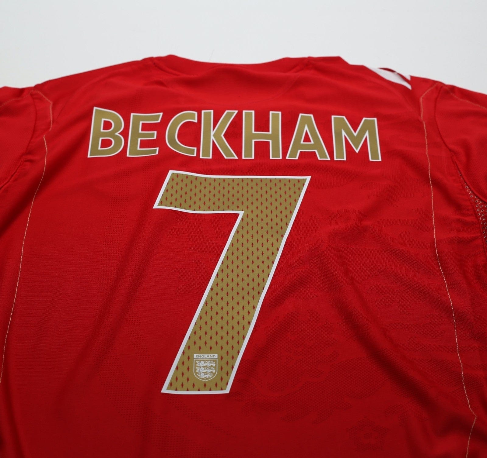 2006/08 BECKHAM #7 England Vintage Umbro Away Football Shirt (L)