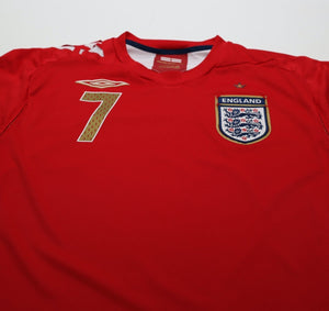 2006/08 BECKHAM #7 England Vintage Umbro Away Football Shirt (L)