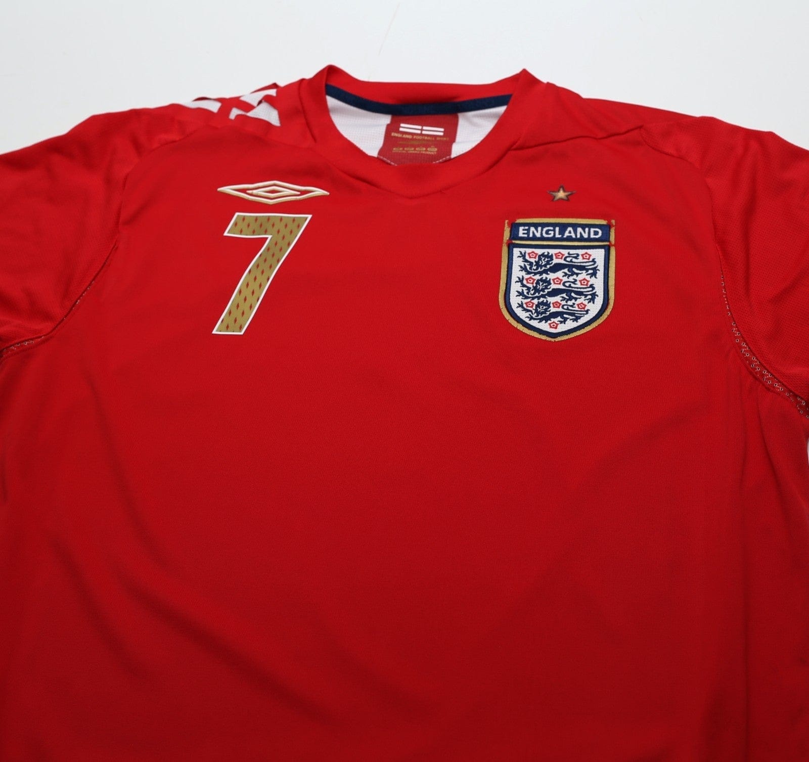 2006/08 BECKHAM #7 England Vintage Umbro Away Football Shirt (L)