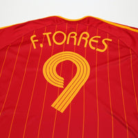 2006/08 F. Torres #9 Spain Vintage adidas Home Football Shirt (L) World Cup 2006
