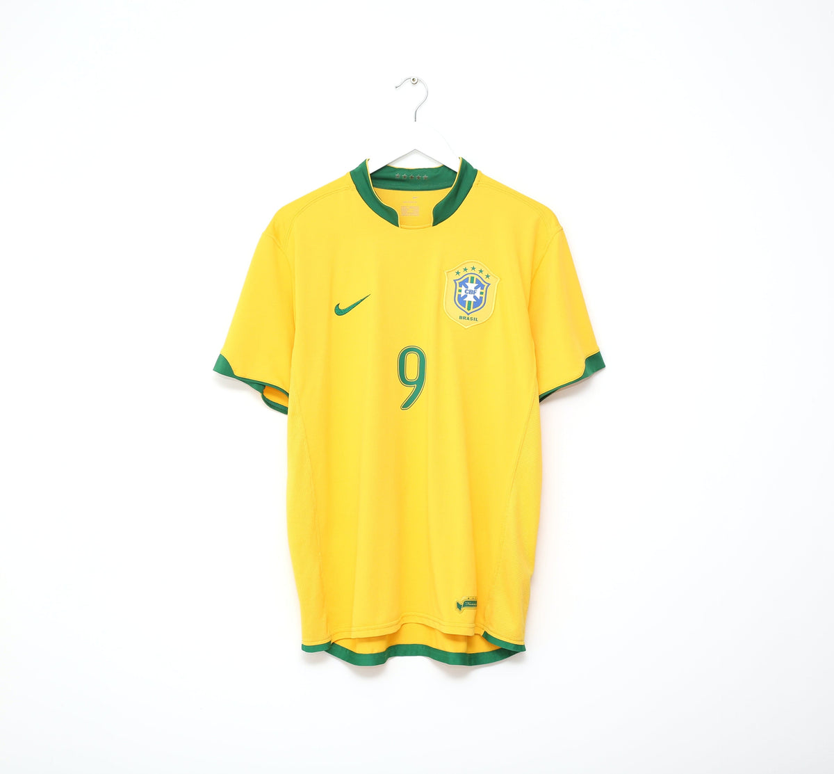 2006/08 RONALDO #9 Brazil Vintage Nike Home Football Shirt Jersey (L)