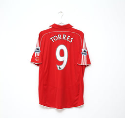 2006/08 TORRES #9 Liverpool Vintage adidas Home Football Shirt Jersey (XL)