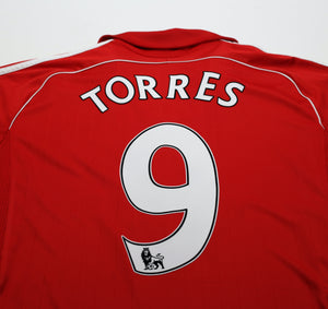2006/08 TORRES #9 Liverpool Vintage adidas Home Football Shirt (L)