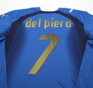 2006 DEL PIERO #7 Italy Vintage PUMA Home Football Shirt (M) WC 2006