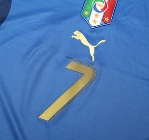 2006 DEL PIERO #7 Italy Vintage PUMA Home Football Shirt (M) WC 2006
