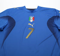 2006 DEL PIERO #7 Italy Vintage PUMA Home Football Shirt (M) WC 2006