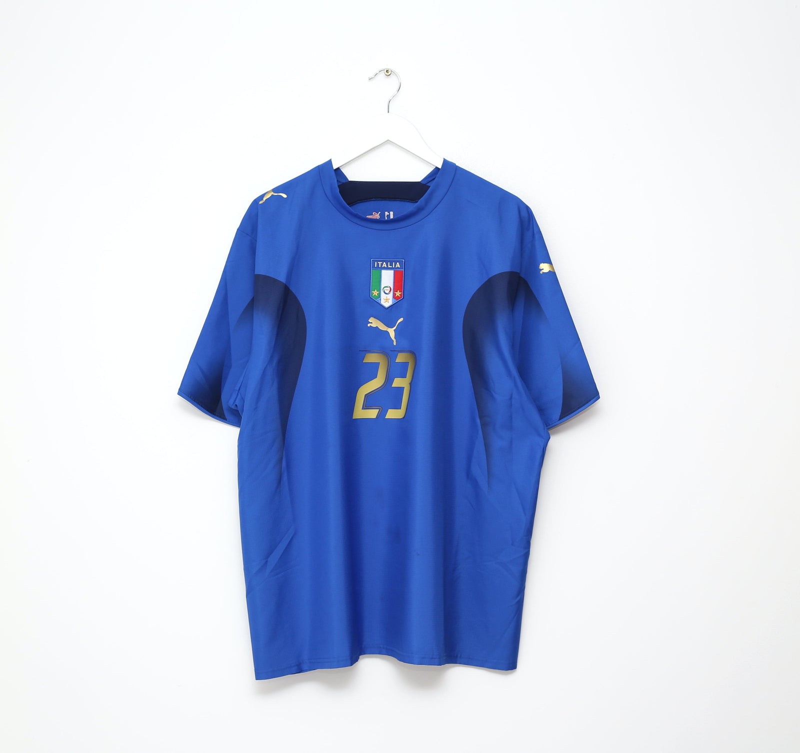 2006 MATERAZZI #23 Italy Vintage PUMA Home Football Shirt (XXL) WC 2006