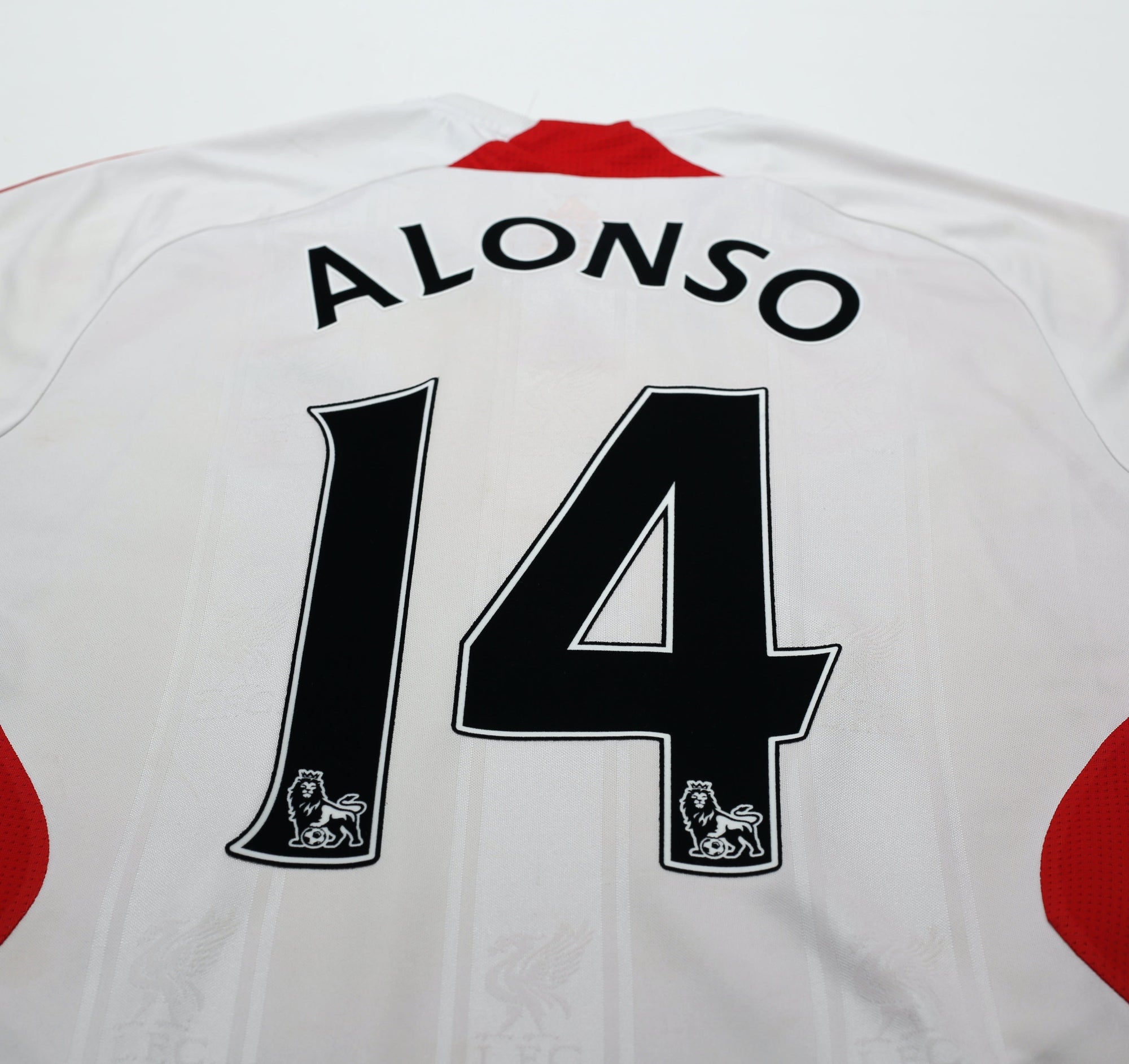 2007/08 ALONSO #14 Liverpool adidas Away Football Shirt (M)